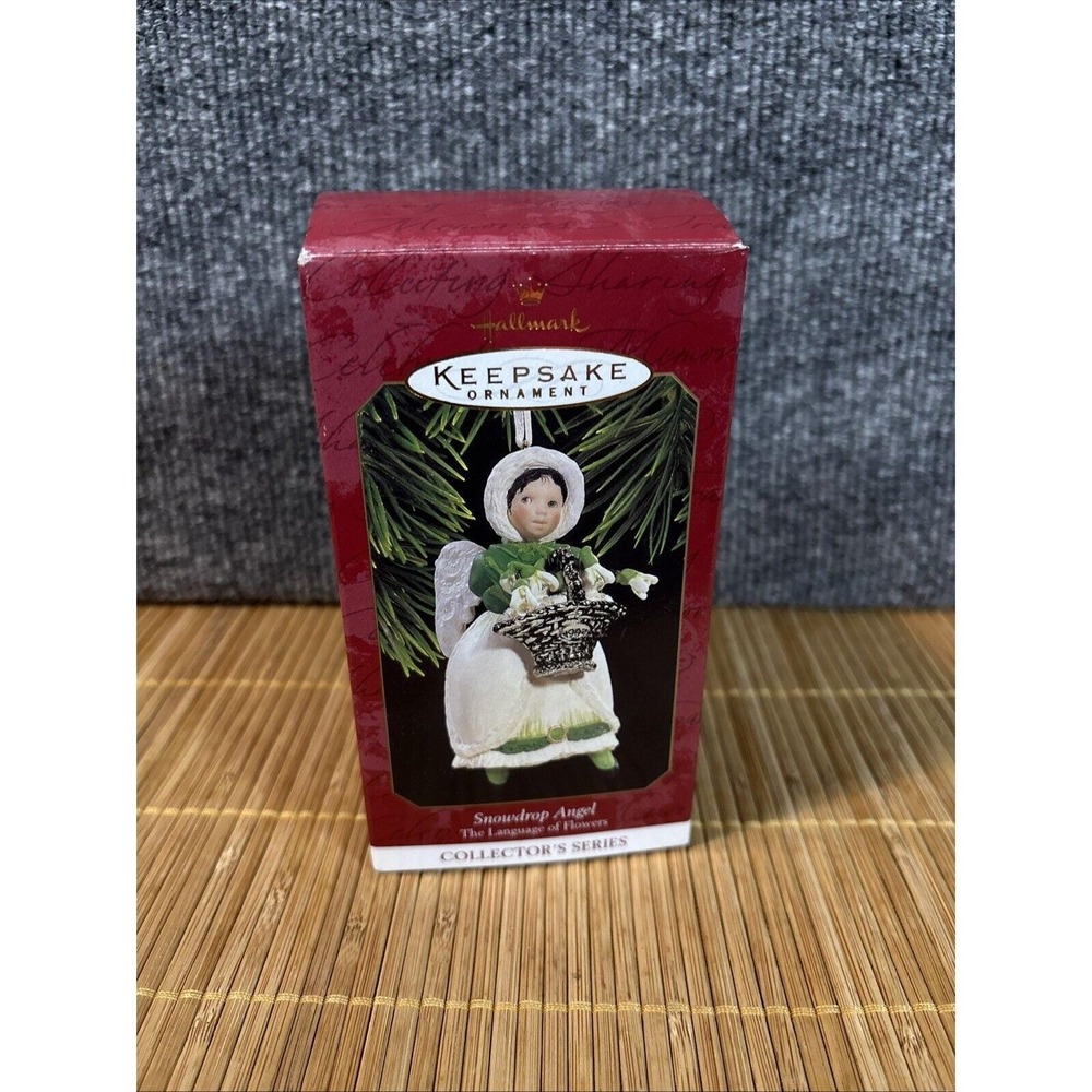 Hallmark Ornament 1997 Snowdrop Angel The‎ language of flowers #2 series (NEW)